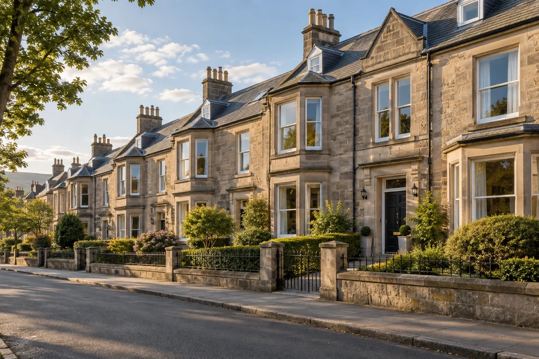 Illustrative Scottish sandstone townhouses